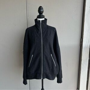 Rag and Bone City Zip Jacket Organic Cotton Speckled Full-Zip Jacket